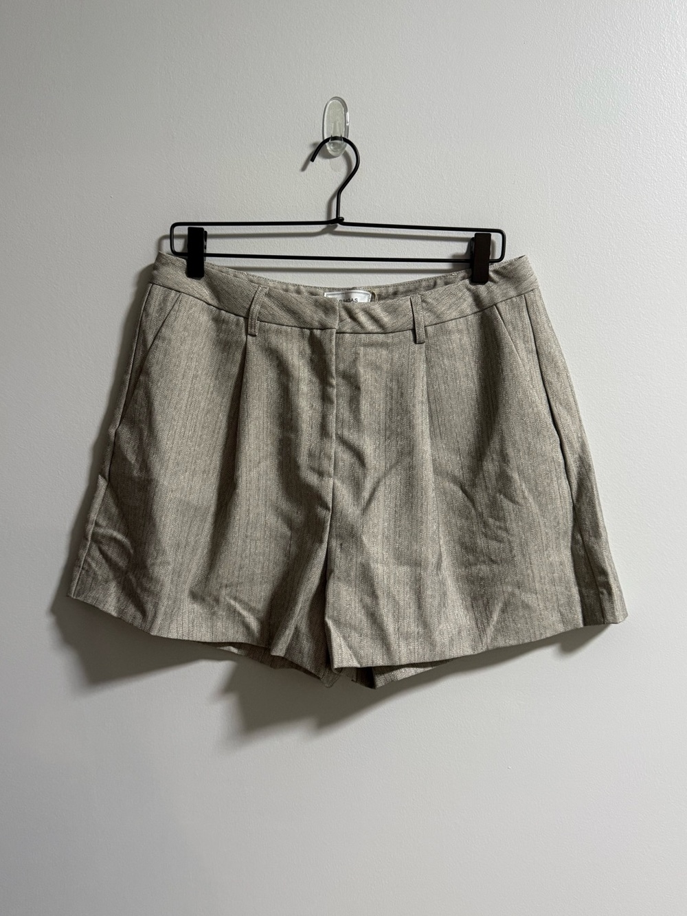 Rihoas Pleated Tailored Shorts - Heather Grey / Beige Suit Shorts